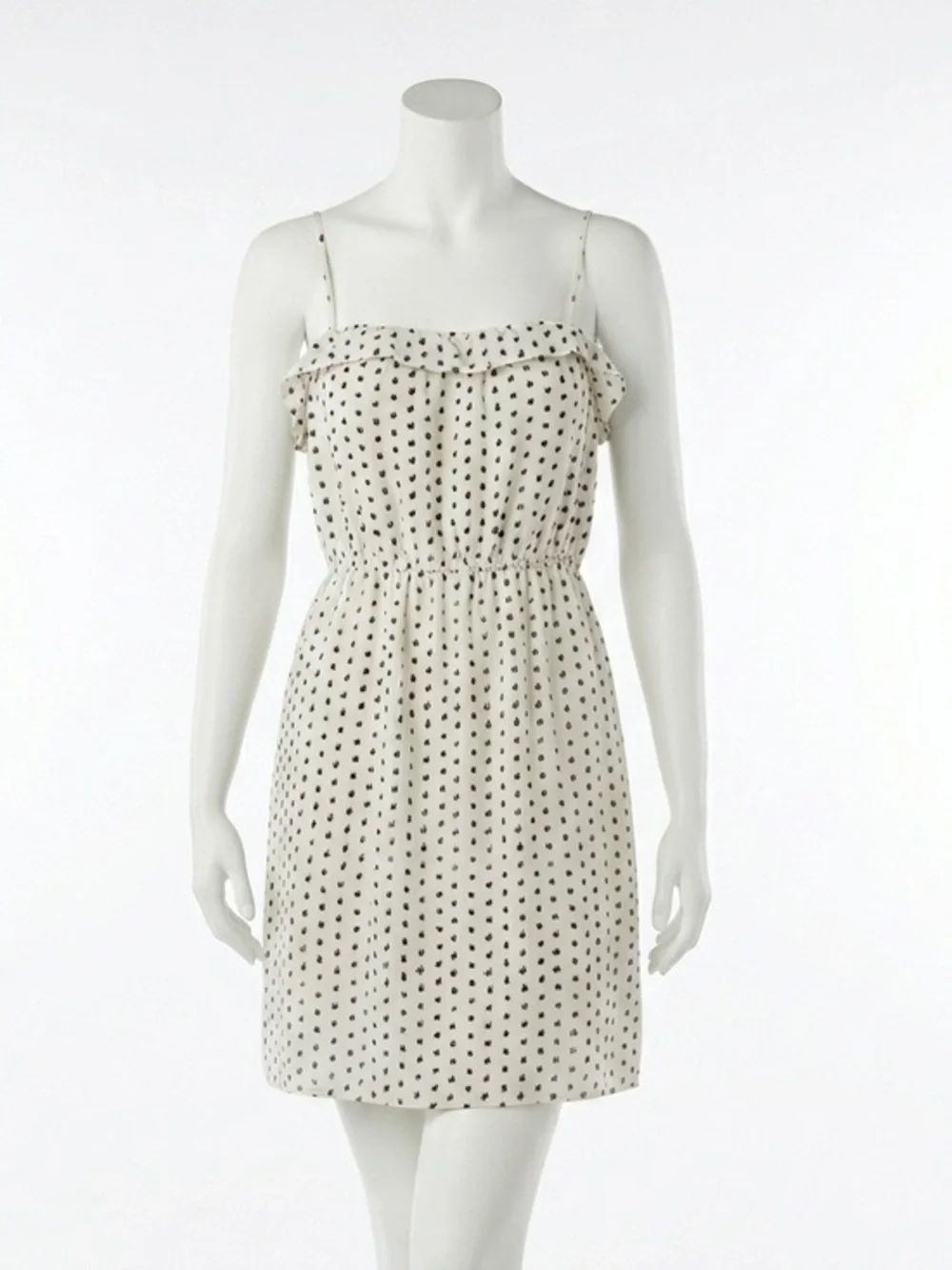 J.Crew Silk Polka Dot Ruffle Spaghetti Strap Cami Summer Party Cocktail Dress 10